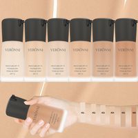 Fond de teint liquide mat à couvrance totale, fini naturel, 6 couleurs, longue tenue