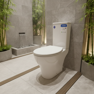 Toilette en céramique Sunrise Advanced à deux pièces avec <span class=keywords><strong>chasse</strong></span> <span class=keywords><strong>d</strong></span>'<span class=keywords><strong>eau</strong></span> cyclonique TORNADO, assure un nettoyage 3D complet et un fonctionnement silencieux - Product Image 2