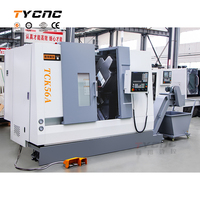 Tour à lit incliné horizontal TCK56, machine à tourner CNC à 6 broches A2, pour le traitement des métaux