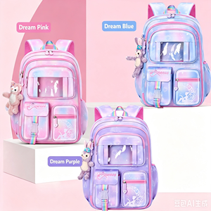 Mochila Escolar Rosa Degradado de Gran Capacidad, Ligera, para Estudiantes de 1º a 6º Grado, Venta al por Mayor y Personalizada - Product Image 3