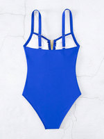 Traje de Baño de Una Pieza para Mujer, Diseño Veraniego, Transpirable, Conservador, con Cuello Halter, Triangular, Moldeador de Abdomen, Bikini