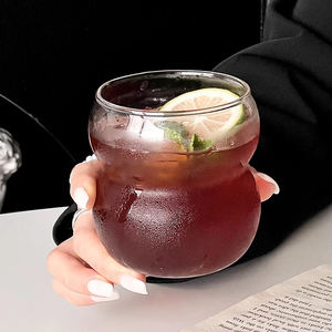 Tasse <span class=keywords><strong>en</strong></span> <span class=keywords><strong>verre</strong></span> créative <span class=keywords><strong>en</strong></span> forme de <span class=keywords><strong>gourde</strong></span> jus de boisson gobelet sans tige <span class=keywords><strong>thé</strong></span> à bulles tasse à café Latte - Product Image 5