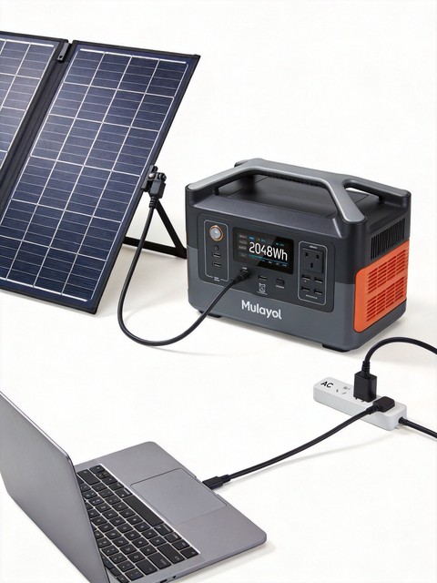 Portable Power Station 2KWH LFP Battery Solar Generator 3000+ Cycles MPPT Solar Charging PD for Camping Emergency RV