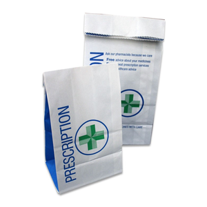 Compteur de prescription de <span class=keywords><strong>pharmacie</strong></span> <span class=keywords><strong>en</strong></span> papier kraft biodégradable personnalisé sac de médecine <span class=keywords><strong>en</strong></span> papier à pilules pour l'hôpital - Product Image 2