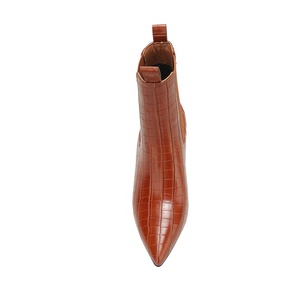 <span class=keywords><strong>Bottines</strong></span> <span class=keywords><strong>Chelsea</strong></span> pour femmes Moncheer, effet croco, talon kitten, bout pointu, <span class=keywords><strong>bottines</strong></span> à <span class=keywords><strong>la</strong></span> cheville, bottes tendance automne-hiver - Product Image 4