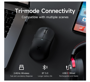 Souris de jeu sans fil MCHOSE M7 Ultra, <span class=keywords><strong>taux</strong></span> de polling 8K, 53g, PAW3950, 42000 DPI, 750 IPS, 6 boutons programmables, tri-mode - Product Image 5