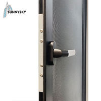 Sunnysky Extérieur Aluminium Plié Double Verre Terrasse Aluminium Plexiglas Coulissant Porte Pliante Profils Portes Bi-Pliantes