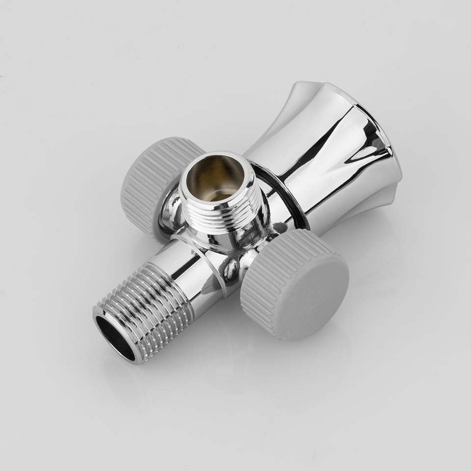 Custom Threading Inc Brass 1 in 3 Out Angle Valve Ceramic Cartridge 1/2 in Male Thread ...