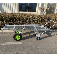 Remorques de pépinière à quatre roues galvanisées à chaud, chariots et brouettes agricoles robustes pour outils, OEM