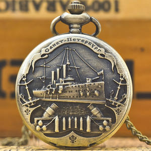 Montre de poche à cadran à quartz antique en acier inoxydable, boîtier rond, collier pour hommes, design <span class=keywords><strong>Corsair</strong></span>, cadeau de Noël pour adolescents - Product Image 1