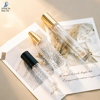 Flacon de parfum en verre gaufré créatif de 10 ml, 12 ml, 15 ml avec bouchon, flacon distributeur de parfum, flacon à bille portable haut de gamme