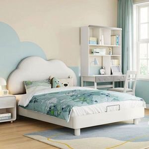 Daybed Modern Design Full Size Solid Wood Bed 1.5 Meters High Comfortable Cotton <b>Upholstery</b> for Bedroom - Product Image 4