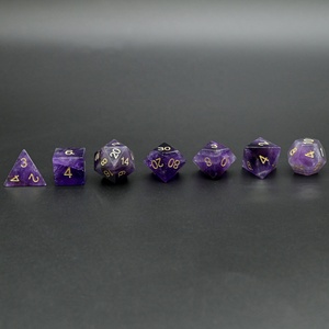 Cristal clair luxe en vrac polyédrique pierre naturelle dés violet pierre précieuse dés pour DND <span class=keywords><strong>TRPG</strong></span> - Product Image 3