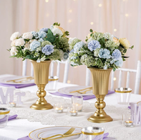 Vase en métal pour centre de table de mariage, vase trompette en métal pour centre de table de fête de mariage, dîner, événement
