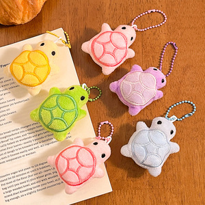 Colorful 3d Plush Turtle Keychain Cute Doll Pendant Creative Bag Charm Soft Stuffed Animal Toy Key <b>Ring</b> - Product Image 3