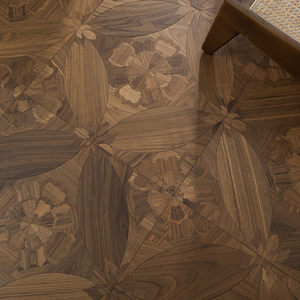 Suelo de Parqué Radial de Teca Multicapa Natural, Acabado Brillante, Grado FSC AB, 18mm 14mm 20mm, para Uso en Interiores - Product Image 1