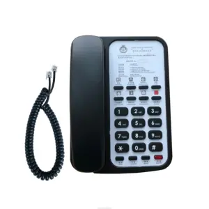 Customized Logo Plate Hotel Phone System Desk Land Line Telephone For Hotel Room Bathroom Phone