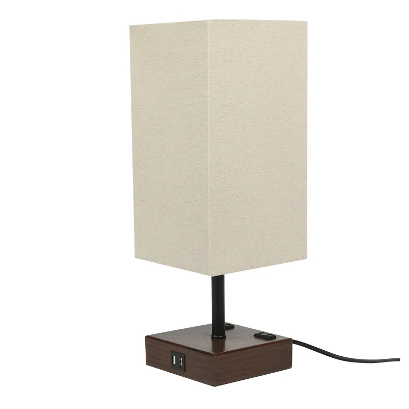3-Color Temperature Table Lamps Home Decor For Bedroom LED Bedside Lamp With USB Port And AC Outlet For Living Room And Office