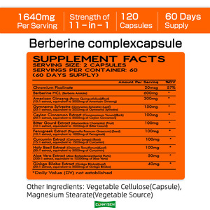 Capsule di berberina di marca personalizzata per il supporto del sistema immunitario salute digestiva integratori naturali a base di erbe - Product Image 2