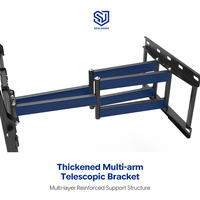 Support mural TV à mouvement complet en acier laminé à froid pour téléviseurs de 42 à 80 pouces, VESA 600x400mm, robuste, charge maximale 80 kg - Offre Spéciale