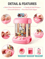 Mini machine à griffes électrique pour enfants, jeu d'arcade à domicile, attrapeur de bonbons et de poupées, avec mini poupées en peluche, jouet interactif pour enfants