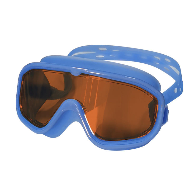 แว่นตาว่ายน้ำกรอบใหญ่สีดำ เลนส์สีดำอ่อน (ถุง OPP)