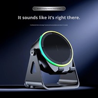 Haut-parleur Bluetooth RGB multifonctionnel avec chargeur sans fil, support de téléphone et décoration de bureau – Gadget cool, cadeau idéal pour les gamers, le bureau et la maison