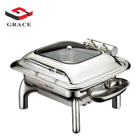 Vente flash : Réchaud de buffet de luxe 9L pour hôtel, réchaud à nourriture doré, réchaud à fondue, autres réchauds à buffet de 8L