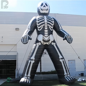 Statua Gonfiabile Gigante di Scheletro Umano Alto, Personaggio Teschio per il Giorno dei Morti, per Halloween/Giardino/Piazza/Pubblicità Festiva/Carnaval - Product Image 5
