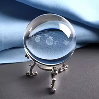 HBL 3D Univers Galaxy K9 en forme de boule en verre clair Globe du monde en cristal Globe terrestre cristal clair 80mm boules de verre