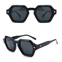 Rétro noir rouge polygone petit carré acétate femmes lunettes de soleil rétro Rivets hommes nuances luxe mode lunettes de soleil VG66037S