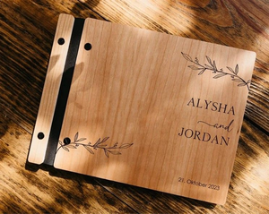 Factory Wholesale A4 A5 Wooden Cover <strong>Wedding</strong> Guest Book Album Memory Message Notebook <strong>Keepsake</strong> for Anniversary Birthday Journal - Product Image 2