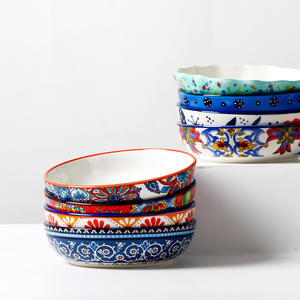 Vaisselle de restaurant en céramique peinte à la main, vaisselle mignonne de fête pastorale de soupe de Salada, vaisselle vintage créative européenne - Product Image 2