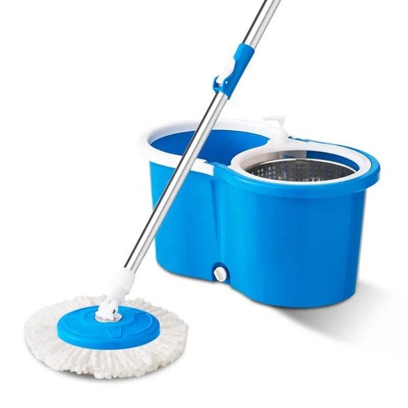 Esfregão azul de mão livre balde de alta qualidade esfregão redondo leve e seco e desidratador automático para esposa