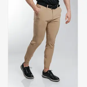 Cross-border men's solid color tight pocket pants zipper business casual daily slim-fit small foot pants