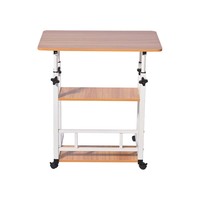 Bureau d'ordinateur moderne pour la maison, petit bureau d'ordinateur réglable en hauteur, table portable pour ordinateur portable avec roulettes, mini table d'ordinateur d'angle avec étagère