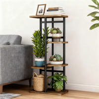Ensemble de 2 supports de rangement en fer à 3 niveaux, étagère à palettes, support de pot de fleurs suspendu pour jardin extérieur, style ferme écologique
