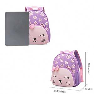 Mochila Infantil de Neopreno con Dibujos Animados, Linda Mochila Escolar para Niños y Niñas Preescolares - Product Image 3