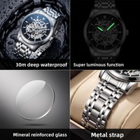 Montre mécanique de luxe pour homme, très vendue, sportive, de haute qualité, lumineuse, étanche, squelette, automatique