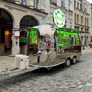 Remorque alimentaire en acier inoxydable noir 2025 avec équipement de cuisine complet, camion de nourriture pour poulet frit, chariot de nourriture à glace à remorquer - Product Image 2