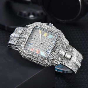 Montre mécanique pour homme de haute qualité avec diamants de créateur, bracelet en acier inoxydable, miroir saphir, cadran rectangulaire, montre-bracelet pour homme - Product Image 5