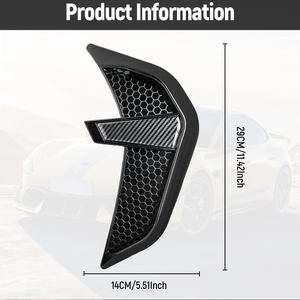 Spoiler Décoratif Universel d'Aile de Voiture Évents Latéraux Grille d'Admission de Flux d'Air Accessoires Extérieurs Marqueur Latéral Aile d'Air - Product Image 5