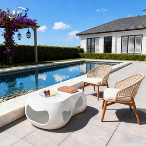 Table basse moderne en fibre de verre en forme de nuage pour salon et usage extérieur - Product Image 3