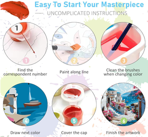 Hiện Đại Châu Âu Thiết Kế Phong Cảnh Handpainted Sơn Dầu Kit Tự Làm Sơn Bằng Số Với Khung Thân Thiện Với Môi Vải - Product Image 4