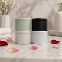 Nouvelle forme ronde aluminium métal Mini petite boîte à thé scellée boîte de conserve voyage bougie parfumée pots boîte en fer blanc boîte d'emballage