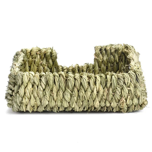 Birdstory Umweltfreundliches Atmungsaktives Grashaus für Kaninchen, <span class=keywords><strong>Hamster</strong></span> & Katzen - Gewebte Hütte Multifunktional zum Schlafen/Spielen/Kauen 34x30x13cm - Product Image 6