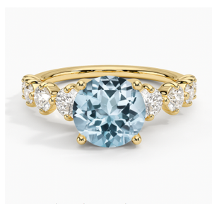 Anillo de Topacio Azul Natural de 18K, Anillo de Topacio Azul en Oro, Joyería de Moda con Topacio Azul Suizo - Product Image 5