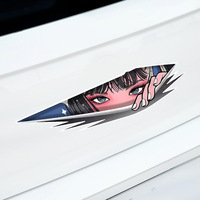 MZLH CS-ANM018 Autocollant adhésif à usage unique pour le corps, la voiture, la moto, le boîtier PC, décoration, motif yeux de fille anime, en PVC, Sichuan