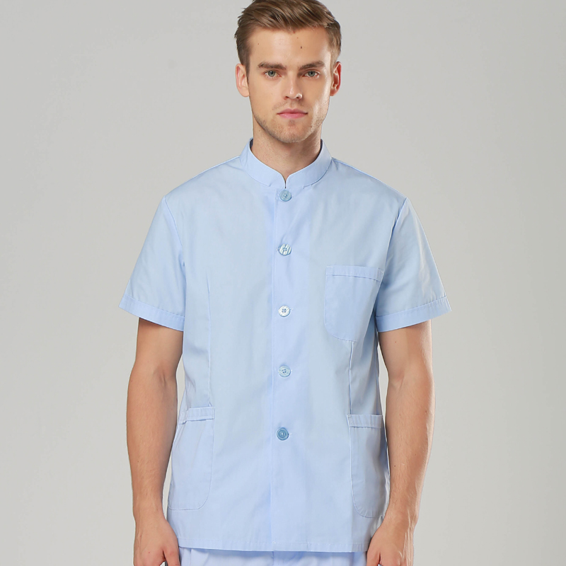 Hommes Bleu Manches Courtes