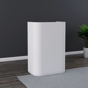 Mini table <span class=keywords><strong>de</strong></span> réception moderne bon marché Comptoir <span class=keywords><strong>de</strong></span> réception 80cm en bois blanc Petite réception à vendre - Product Image 4